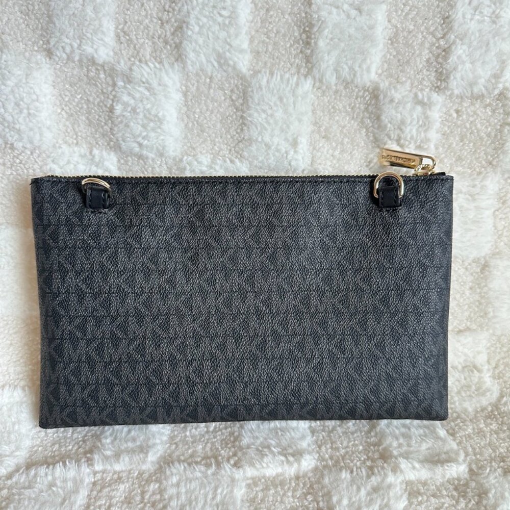 NWT! MK Michael Kors Kimberly 3 In 1 Set Black Leather Tote/Crossbody/Clutch - Picture 12 of 14